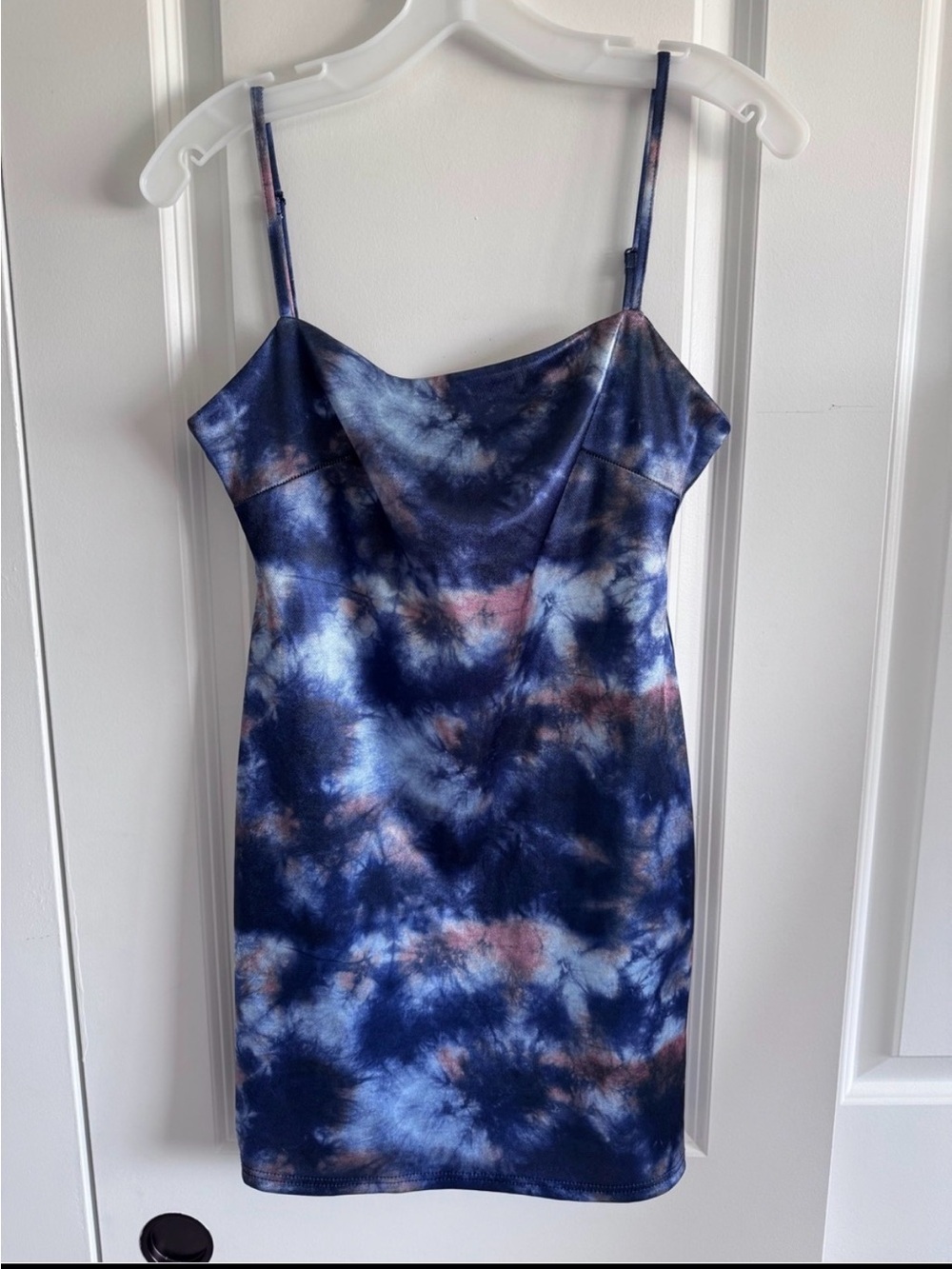 Urban Outfitters Blue Tie-Dye Spaghetti Strap Mini Dress